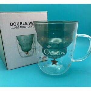 Ocean Casino Atlantic City, Double Wall Holiday Glass Mug, Star Wishing Cup